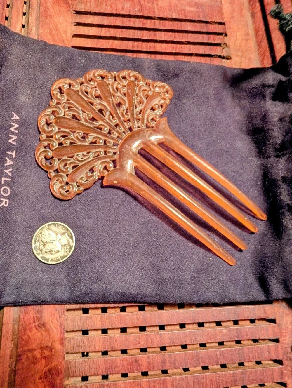 Antique Art Nouveau Celluloid Hair Comb